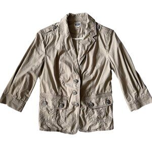 Converse One Star Women Jacket / Blazer Size M Fitted Tan Cotton
